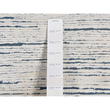 Load image into Gallery viewer, 10&#39;x14&#39; Ivory, Striae Design, Textured Wool, Hand Knotted, Oriental Rug FWR526248