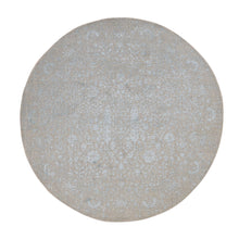 Load image into Gallery viewer, 6&#39;x6&#39; Agreeable Gray, Broken and Erased Cypress Tree Design, Pure Wool, Hand Loomed, Round Oriental Rug FWR526278