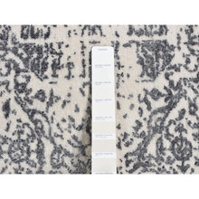 Load image into Gallery viewer, 6&#39;x6&#39; Ivory with Mix of Gray, Hand Loomed with Mamluk Design, Tone on Tone, Pure Wool, Round Oriental Rug FWR526290