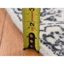 Load image into Gallery viewer, 6&#39;x6&#39; Ivory with Mix of Gray, Hand Loomed with Mamluk Design, Tone on Tone, Pure Wool, Round Oriental Rug FWR526290