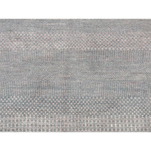 Load image into Gallery viewer, 6&#39;x6&#39; Cloud Gray, Wool And Silk, Grass Design, Hand Knotted, Round Oriental Rug FWR526302