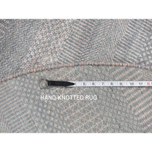 Load image into Gallery viewer, 6&#39;x6&#39; Cloud Gray, Wool And Silk, Grass Design, Hand Knotted, Round Oriental Rug FWR526302