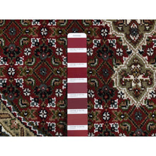 Load image into Gallery viewer, 4&#39;1&quot;x4&#39;1&quot; Vermilion Red, Tabriz Mahi, Pure Wool, Hand Knotted, Round Oriental Rug FWR526326