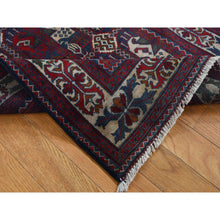 Load image into Gallery viewer, 2&#39;6&quot;x9&#39;3&quot; Falu Red, Afghan Khamyab, Intricate Geometrical Pattern, Denser Weave With Shiny Wool, Hand Knotted, Runner Oriental Rug FWR526356
