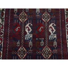 Load image into Gallery viewer, 2&#39;6&quot;x9&#39;3&quot; Falu Red, Afghan Khamyab, Intricate Geometrical Pattern, Denser Weave With Shiny Wool, Hand Knotted, Runner Oriental Rug FWR526356