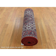 Load image into Gallery viewer, 2&#39;9&quot;x11&#39;4&quot; Ivory, Hand Knotted, 300 Kpsi, Hand Spun New Zealand Wool, Bijar Mahi, Runner Oriental Rug FWR526368
