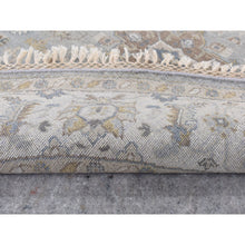 Load image into Gallery viewer, 8&#39;1&quot;x8&#39;1&quot; Old Silver Gray, Karajeh Design, Pure Wool, Hand Knotted, Round Oriental Rug FWR526422