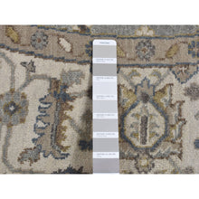 Load image into Gallery viewer, 8&#39;1&quot;x8&#39;1&quot; Old Silver Gray, Karajeh Design, Pure Wool, Hand Knotted, Round Oriental Rug FWR526422