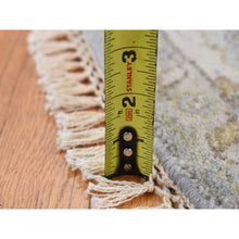 Load image into Gallery viewer, 8&#39;1&quot;x8&#39;1&quot; Old Silver Gray, Karajeh Design, Pure Wool, Hand Knotted, Round Oriental Rug FWR526422