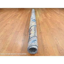 Load image into Gallery viewer, 10&#39;1&quot;x10&#39;1&quot; Stone Gray, Silk with Textured Wool, Abstract Design, Hand Knotted, Round Oriental Rug FWR526434
