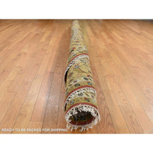 Load image into Gallery viewer, 10&#39;x10&#39; Maroon Red, Hand Knotted, Karajeh Design, Pure Wool, Round Oriental Rug FWR526440