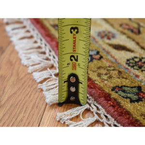 10'x10' Maroon Red, Hand Knotted, Karajeh Design, Pure Wool, Round Oriental Rug FWR526440