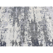 Load image into Gallery viewer, 8&#39;1&quot;x8&#39;1&quot; Smokey Gray, Abstract Design, Wool And Pure Silk, Hand Knotted, Round Oriental Rug FWR526458