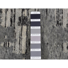 Load image into Gallery viewer, 8&#39;x8&#39; Sonic Gray, Hand Spun Undyed Natural Wool, Modern Criss Cross Erased Design, Hand Knotted, Round Oriental Rug FWR526470