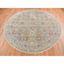 Load image into Gallery viewer, 10&#39;x10&#39; Agreeable Gray, THE SUNSET ROSETTES, Pure Silk and Wool, Hand Knotted, Round Oriental Rug FWR526500
