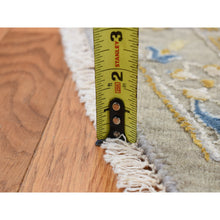 Load image into Gallery viewer, 10&#39;x10&#39; Agreeable Gray, The Sunset Rosettes, Pure Silk And Wool, Hand Knotted, Round Oriental Rug FWR526500