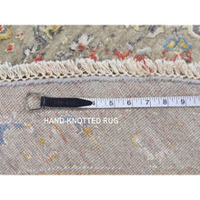 Load image into Gallery viewer, 10&#39;x10&#39; Agreeable Gray, The Sunset Rosettes, Pure Silk And Wool, Hand Knotted, Round Oriental Rug FWR526500