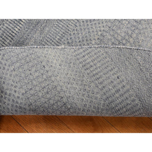 10'x10' Medium Gray, Wool and Silk, Grass Design, Hand Knotted, Round Oriental Rug FWR526524
