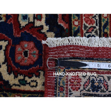 Load image into Gallery viewer, 6&#39;8&quot;x19&#39;3&quot; Midnight Blue with Yellow, Antique Persian Bakhtiari in an Excellent Condition, Diamond Shape Garden Medallion Design, Hand Knotted, Pure Wool, Gallery Size Wide Runner, Oriental Rug FWR469932