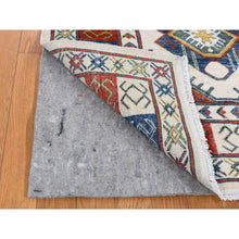 Load image into Gallery viewer, 4&#39;10&quot;x7&#39; Ivory, Pure Wool, Repetitive Design, Afghan Ersari, Hand Knotted, Oriental Rug FWR526584