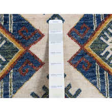 Load image into Gallery viewer, 4&#39;10&quot;x7&#39; Ivory, Pure Wool, Repetitive Design, Afghan Ersari, Hand Knotted, Oriental Rug FWR526584