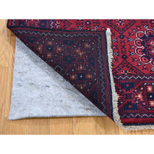 Load image into Gallery viewer, 3&#39;3&quot;x5&#39;6&quot; Vermilion Red, Afghan Khamyab, Denser Weave with Shiny Wool, Hand Knotted, Oriental Rug FWR526608