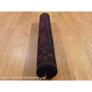 3'3"x5'6" Vermilion Red, Afghan Khamyab, Denser Weave with Shiny Wool, Hand Knotted, Oriental Rug FWR526608