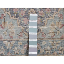Load image into Gallery viewer, 1&#39;8&quot;x3&#39;7&quot; Misty Gray, Pure Wool, Vintage Persian Kerman, Hand Knotted, Mat Oriental Rug FWR526650