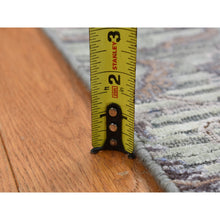 Load image into Gallery viewer, 2&#39;x3&#39; Nyanza Green, Pure Silk With Textured Wool, Mughal Design, Hand Knotted, Mat Oriental Rug FWR526656