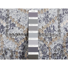 Load image into Gallery viewer, 2&#39;2&quot;x2&#39;10&quot; Ash Gray, Silken, Roman Mosaic Design, Hand Knotted, Sample Mat Oriental Rug FWR526668
