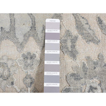 Load image into Gallery viewer, 2&#39;x3&#39;2&quot; Gainsboro Gray, Silk with Textured Wool, Mahal Design, Hand Knotted, Sample Mat Oriental Rug FWR526674