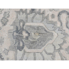 Load image into Gallery viewer, 2&#39;x3&#39;2&quot; Gainsboro Gray, Silk with Textured Wool, Mahal Design, Hand Knotted, Sample Mat Oriental Rug FWR526674
