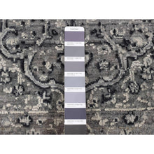 Load image into Gallery viewer, 2&#39;1&quot;x3&#39;1&quot; Battleship Gray, Broken Persian Erased Design, Silk With Textured Wool, Hand Knotted, Sample Mat Oriental Rug FWR526686