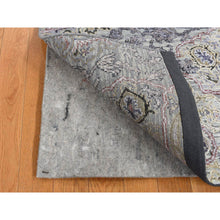 Load image into Gallery viewer, 2&#39;x3&#39;1&quot; Goose Gray, The Maharaja, Pure Silk With Textured Wool, Hand Knotted, Oriental Rug FWR526692