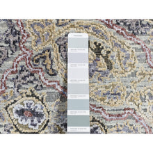 Load image into Gallery viewer, 2&#39;x3&#39;1&quot; Goose Gray, The Maharaja, Pure Silk With Textured Wool, Hand Knotted, Oriental Rug FWR526692