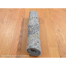 Load image into Gallery viewer, 2&#39;x3&#39;1&quot; Goose Gray, The Maharaja, Pure Silk With Textured Wool, Hand Knotted, Oriental Rug FWR526692