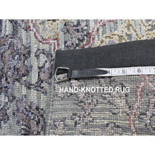 Load image into Gallery viewer, 2&#39;x3&#39;1&quot; Goose Gray, The Maharaja, Pure Silk With Textured Wool, Hand Knotted, Oriental Rug FWR526692