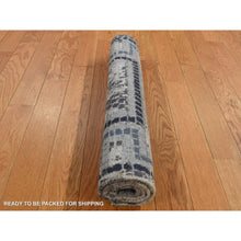 Load image into Gallery viewer, 2&#39;2&quot;x3&#39;2&quot; Cloud Gray, Silken, Roman Mosaic Design, Hand Knotted, Sample Oriental Rug FWR526710