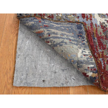 Load image into Gallery viewer, 2&#39;x3&#39; Cloud Gray, Abstract Design, Wool And Silk, Hand Knotted, Sample Mat Oriental Rug FWR526722