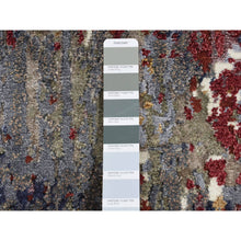 Load image into Gallery viewer, 2&#39;x3&#39; Cloud Gray, Abstract Design, Wool And Silk, Hand Knotted, Sample Mat Oriental Rug FWR526722