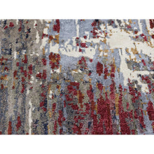 Load image into Gallery viewer, 2&#39;x3&#39; Cloud Gray, Abstract Design, Wool And Silk, Hand Knotted, Sample Mat Oriental Rug FWR526722