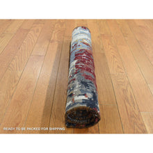 Load image into Gallery viewer, 2&#39;x3&#39; Cloud Gray, Abstract Design, Wool And Silk, Hand Knotted, Sample Mat Oriental Rug FWR526722