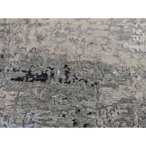 2'x2'10" Artichoke Green, Modern Abstract Design, Soft And Vibrant Wool, Dense Weave, Natural Dyes, Hand Knotted, Sample Mat Oriental Rug FWR526734