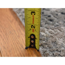 Load image into Gallery viewer, 2&#39;x2&#39;10&quot; Artichoke Green, Modern Abstract Design, Soft And Vibrant Wool, Dense Weave, Natural Dyes, Hand Knotted, Sample Mat Oriental Rug FWR526734