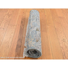 Load image into Gallery viewer, 2&#39;x3&#39; Ash Gray, Mughal Design, Pure Silk With Textured Wool, Hand Knotted, Sample Mat Oriental Rug FWR526740