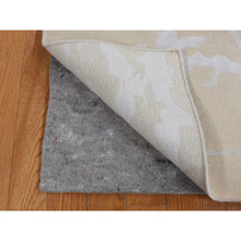 Load image into Gallery viewer, 2&#39;x3&#39; Beige, Floral Nepali Weave Design, Hand Knotted, Modern, Wool and Silk, Clearance, Sample Oriental Rug FWR526758