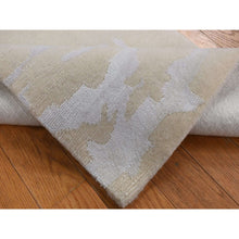 Load image into Gallery viewer, 2&#39;x3&#39; Beige, Floral Nepali Weave Design, Hand Knotted, Modern, Wool and Silk, Clearance, Sample Oriental Rug FWR526758