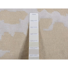Load image into Gallery viewer, 2&#39;x3&#39; Beige, Floral Nepali Weave Design, Hand Knotted, Modern, Wool and Silk, Clearance, Sample Oriental Rug FWR526758