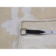 Load image into Gallery viewer, 2&#39;x3&#39; Beige, Floral Nepali Weave Design, Hand Knotted, Modern, Wool And Silk, Clearance, Sample Oriental Rug FWR526758