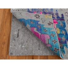 Load image into Gallery viewer, 2&#39;x3&#39;2&quot; Gainsboro Gray, Colorful Oushak Design, Sari Silk With Textured Wool, Hand Knotted, Sample Mat Oriental Rug FWR526794